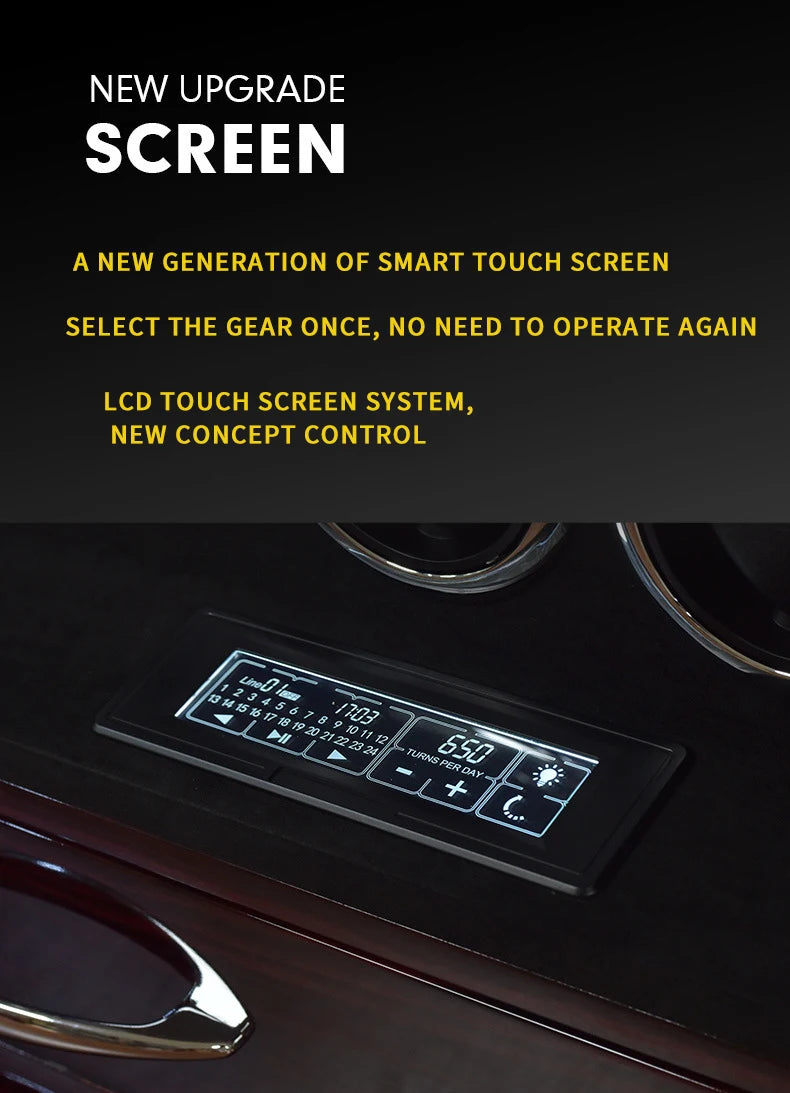 LivinginHiding™ IBBETON Luxury Automatic Watch Winder Box with Fingerprint Unlock and LCD Touch Screen Watches (24 & 30 Slot)