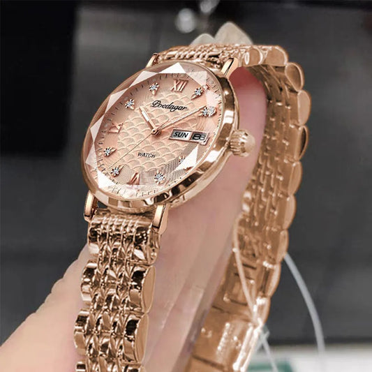 LivinginHiding™ POEDAGAR Luxury Bracelet Simple Rose Gold Ladies Watches