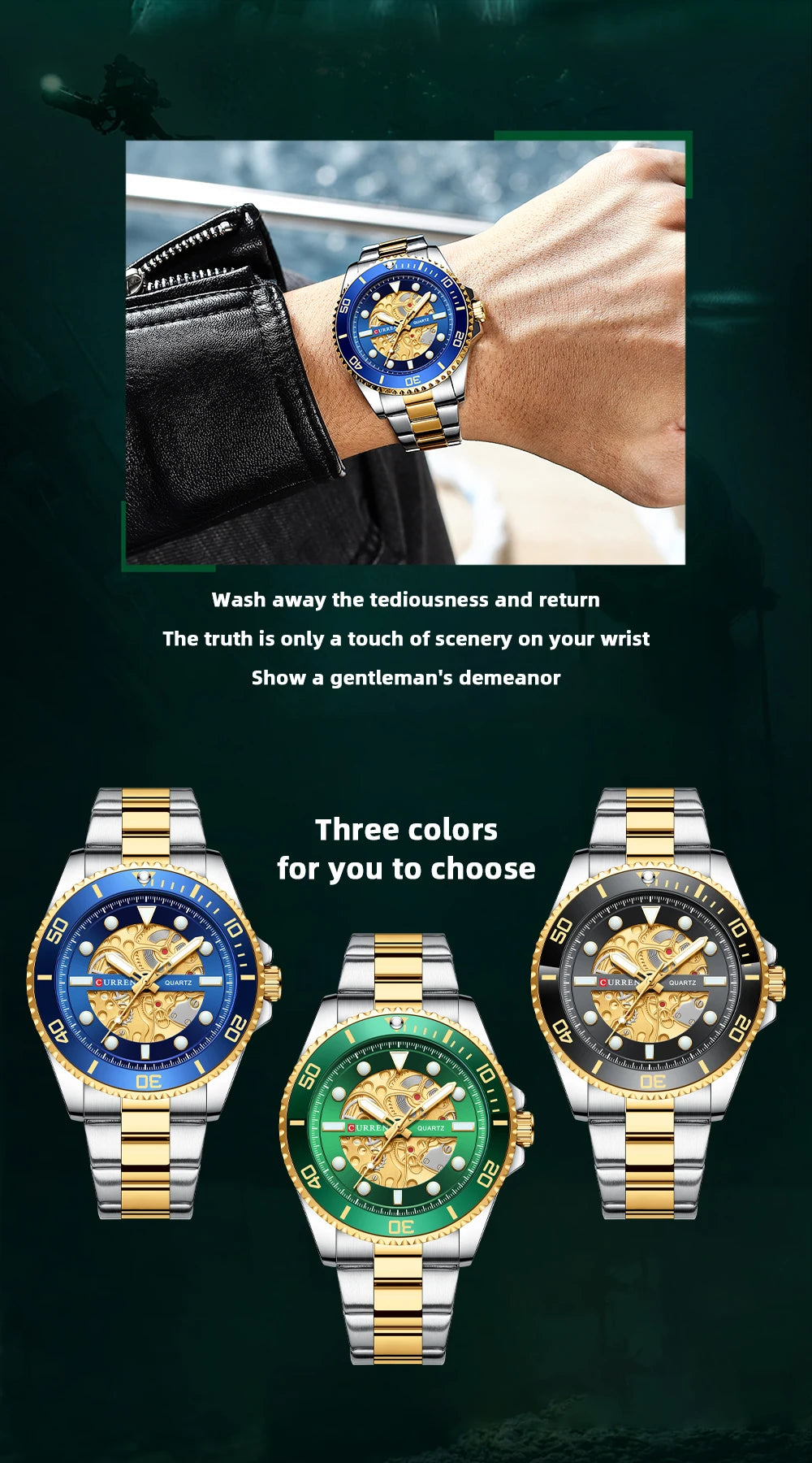 LivinginHiding™ CURREN Luxury Casual Bussiness Luminous Quartz Wristwatch for Men