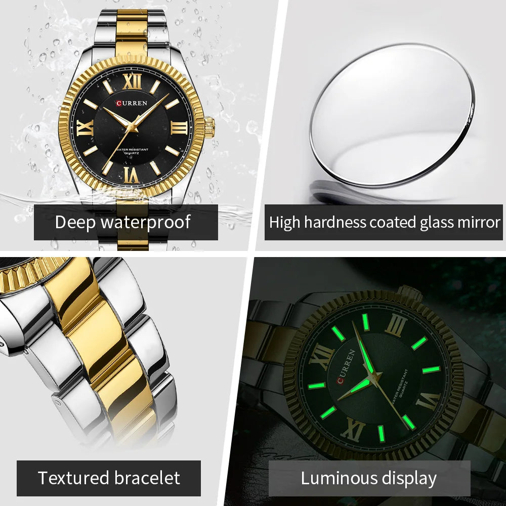 LivinginHiding™ CURREN Round Mirror Original Quartz Watch