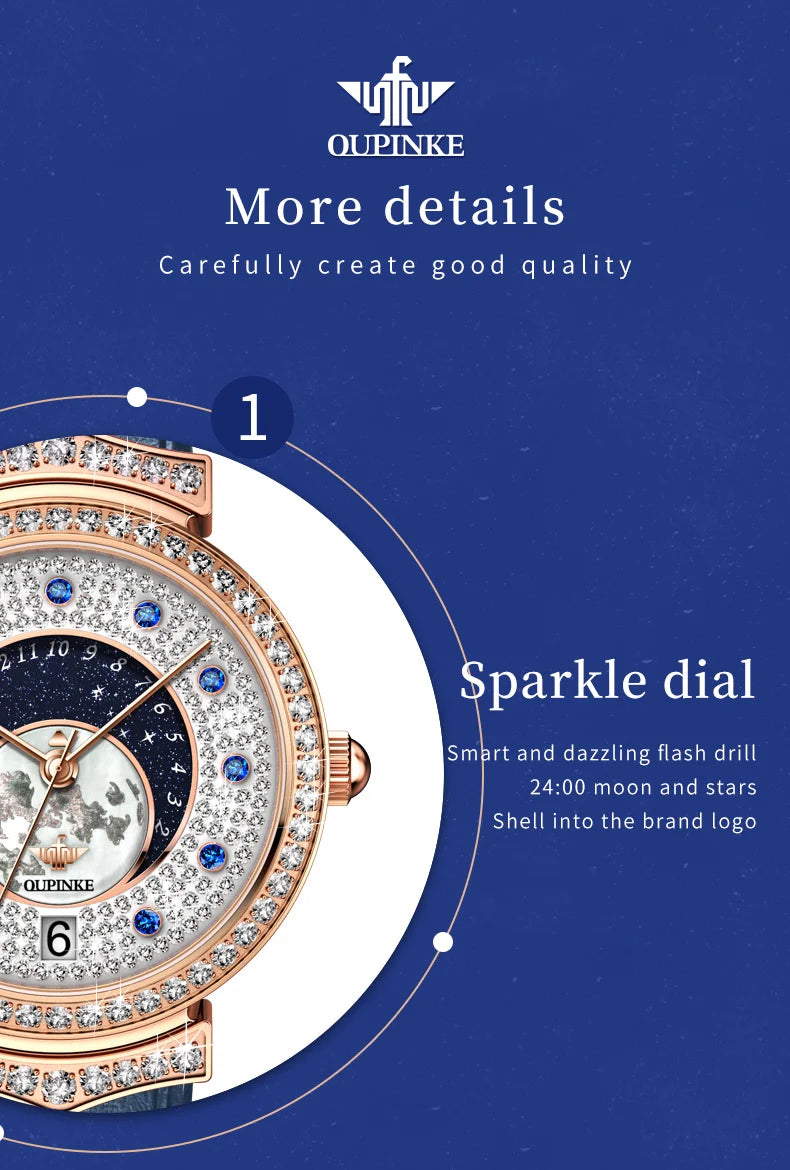 LivinginHiding™ OUPINKE Starry Sky Full Diamond Wristwatch for Women