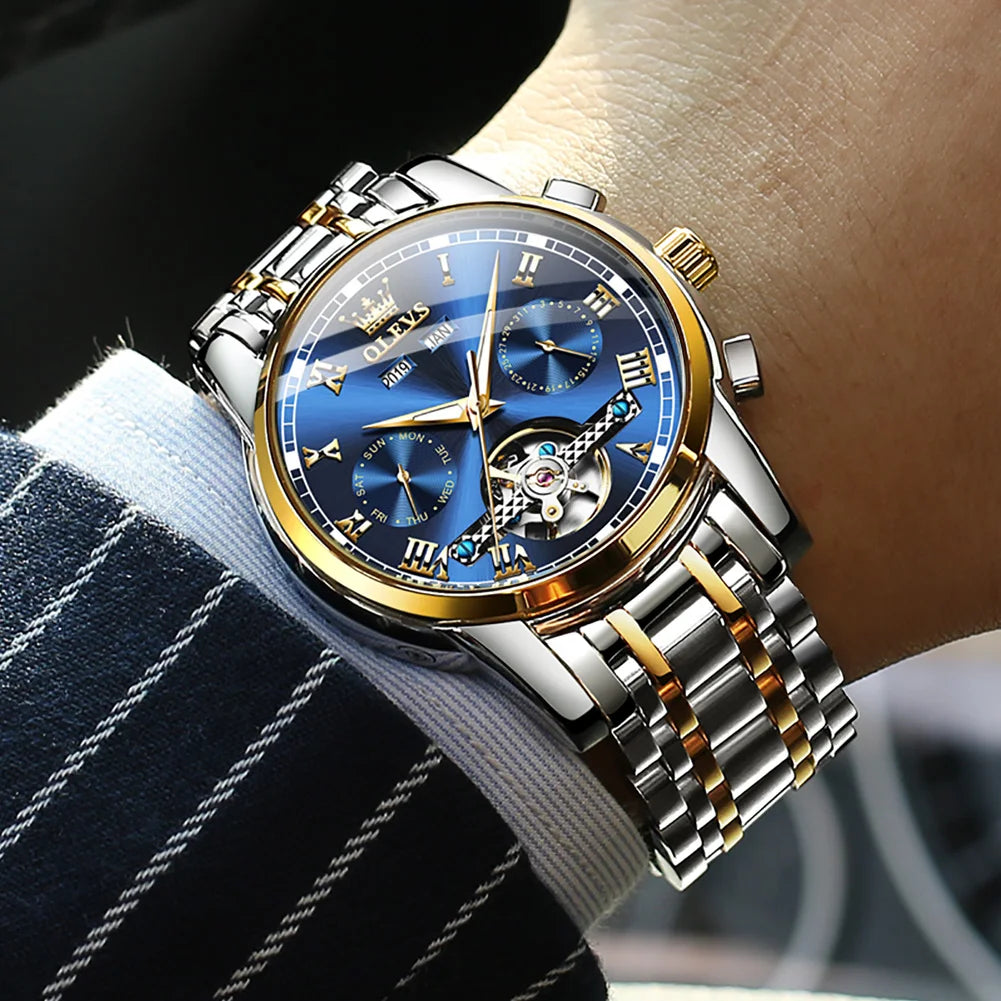 LivinginHiding™ OLEVS  Automatic Mechanical Business Wristwatch