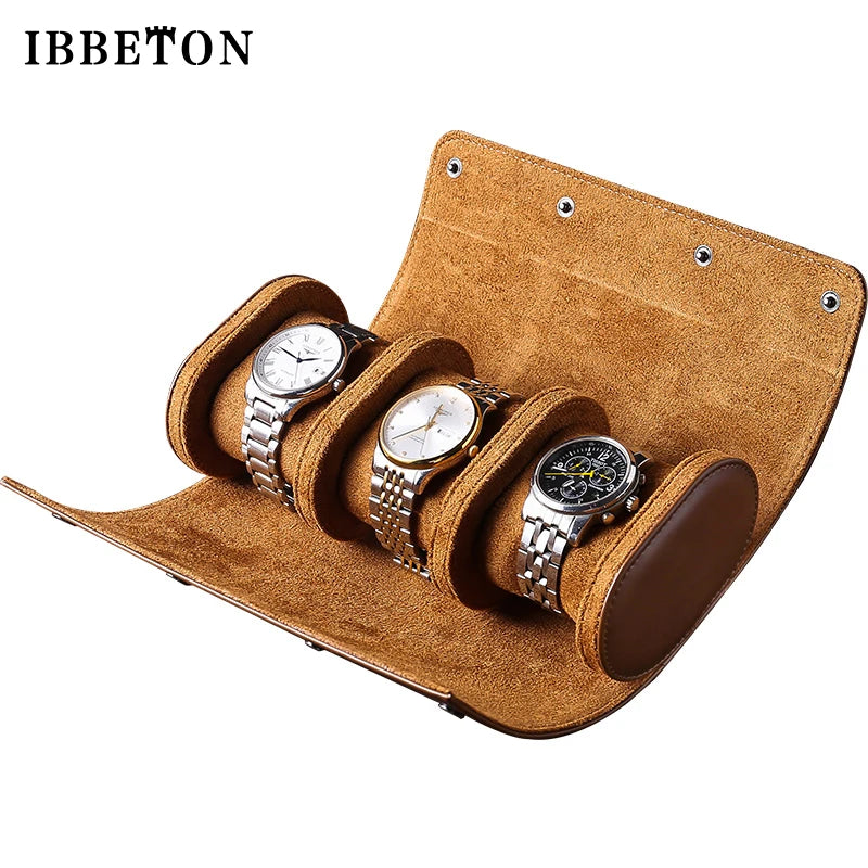 LivinginHiding™ IBBETON 3-Slot Watch Roll Travel Case