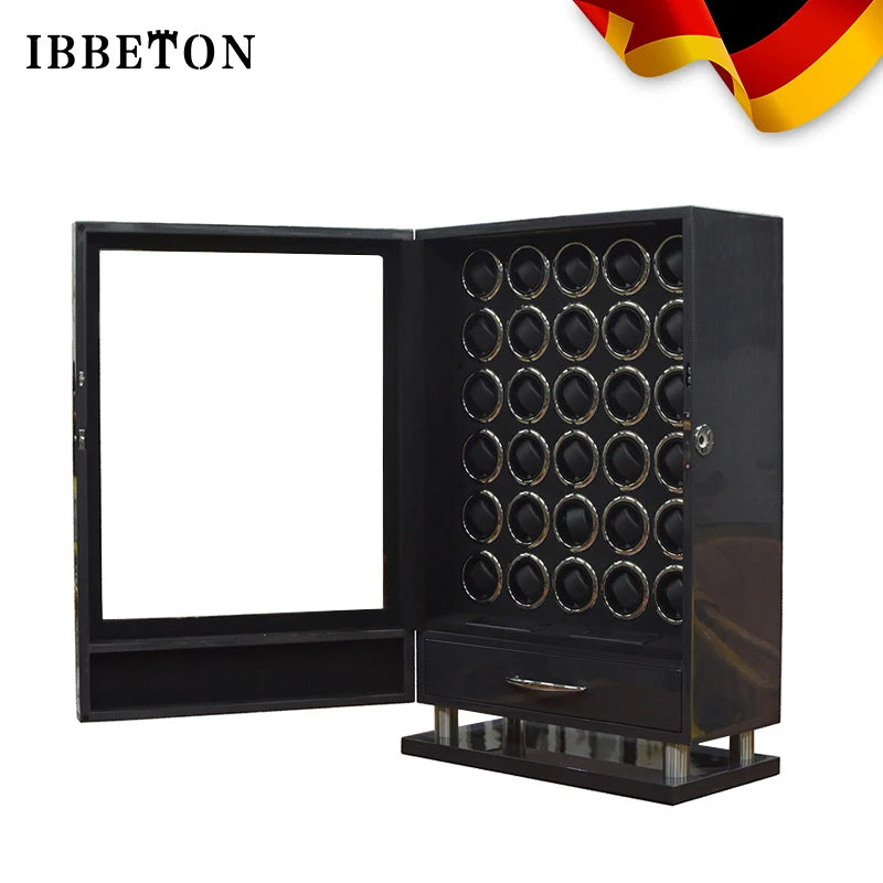 LivinginHiding™ IBBETON Luxury Automatic Watch Winder Box with Fingerprint Unlock  and LCD Touch Screen Watches (30 Slot)