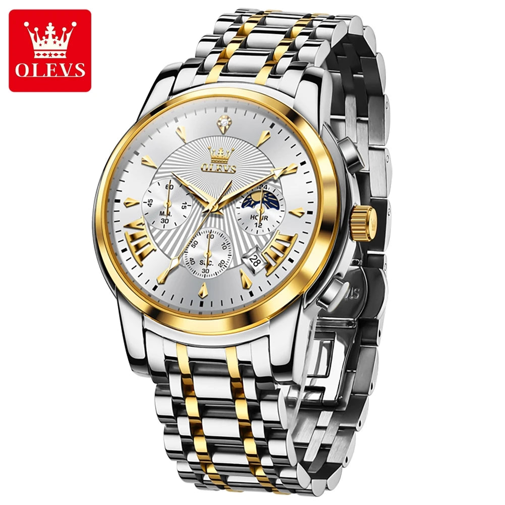 LivinginHiding™ OLEVS Luxury Quartz Chronograph Men's Wristwatch