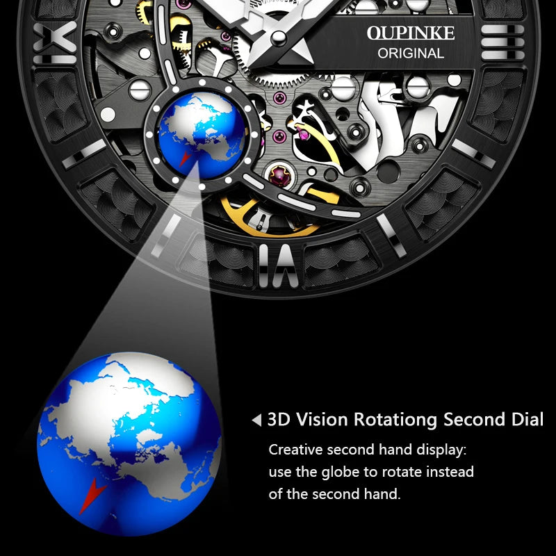 LivinginHiding™ OUPINKE Luxury Automatic Mechanical Watch for Man 3D Vision Rotationg