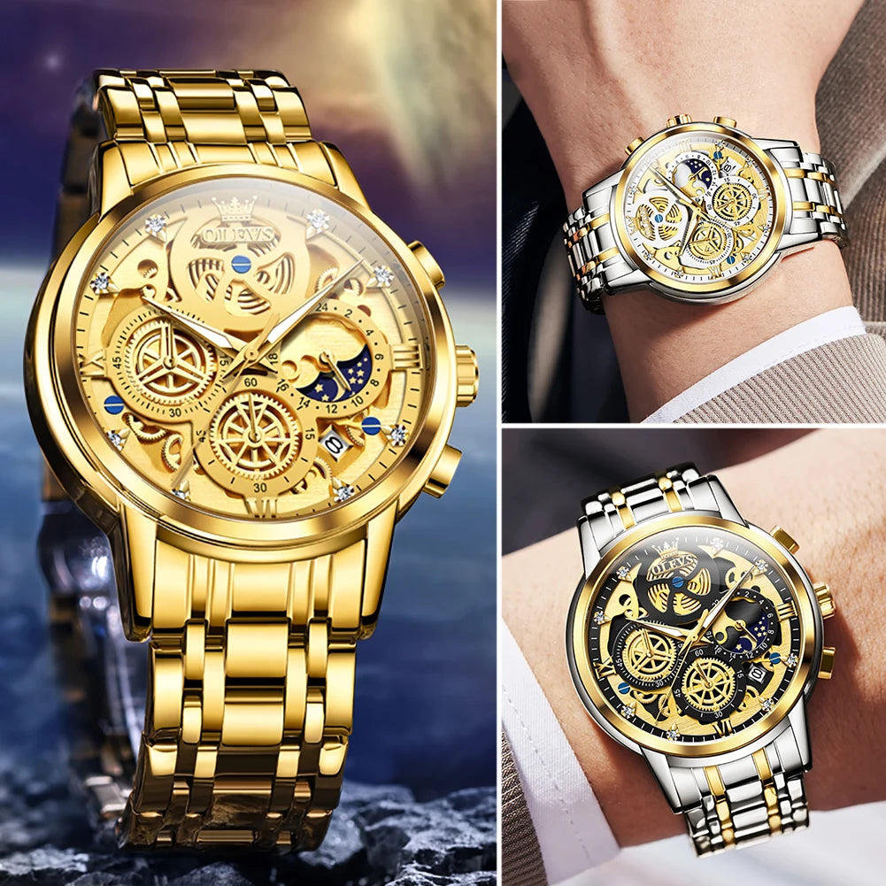 LivinginHiding™ OLEVS Luxury Original Quartz Watch for Man