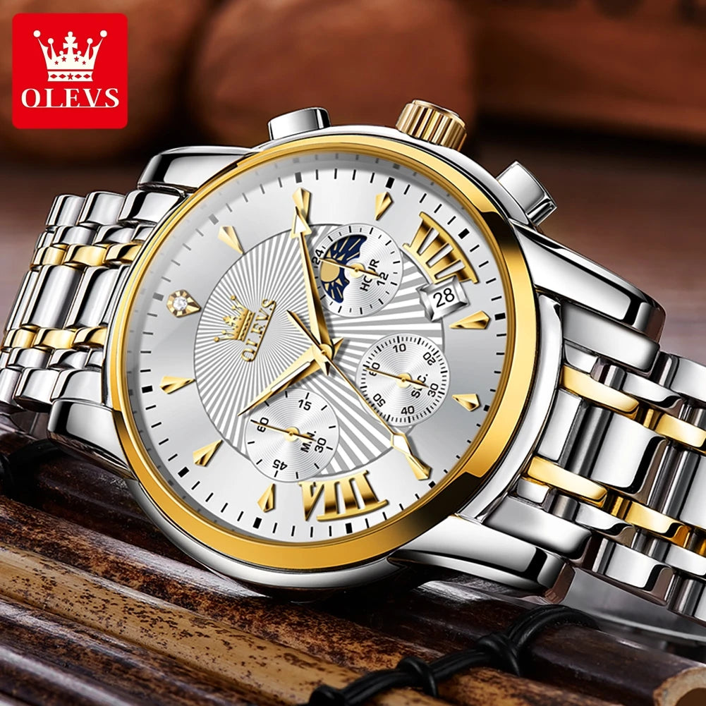 LivinginHiding™ OLEVS Luxury Quartz Chronograph Men's Wristwatch