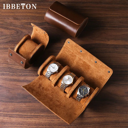 LivinginHiding™ IBBETON 3-Slot Watch Roll Travel Case