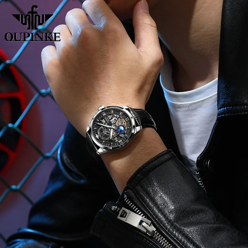 LivinginHiding™ OUPINKE Luxury Automatic Mechanical Watch for Man 3D Vision Rotationg