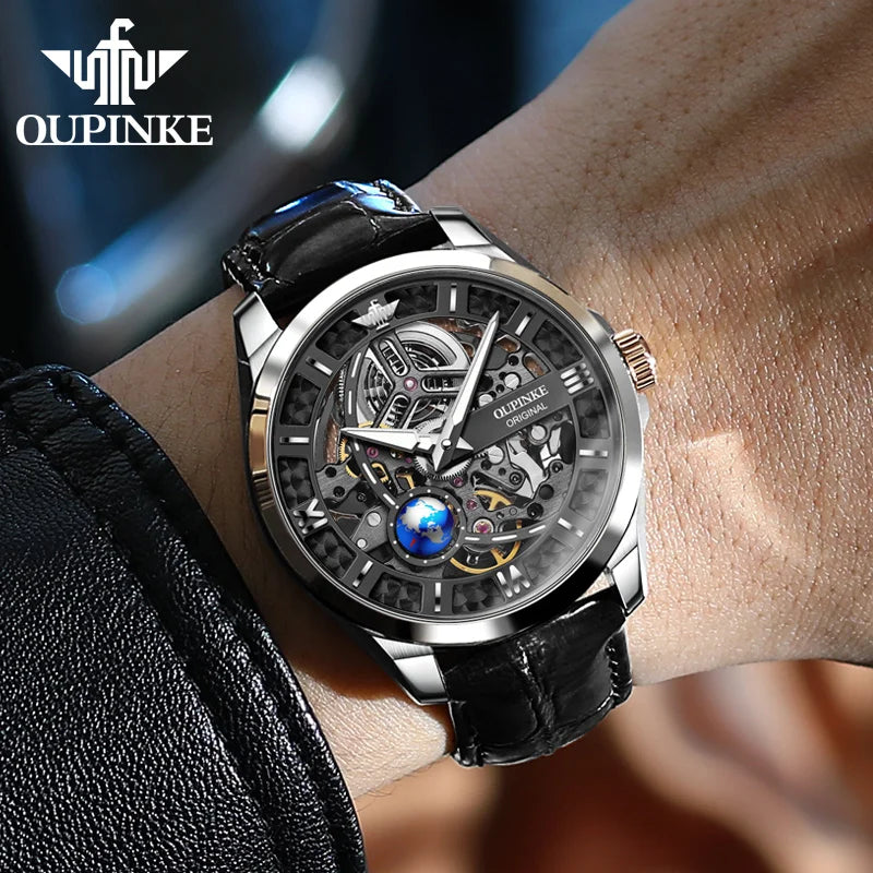 LivinginHiding™ OUPINKE Luxury Automatic Mechanical Watch for Man 3D Vision Rotationg