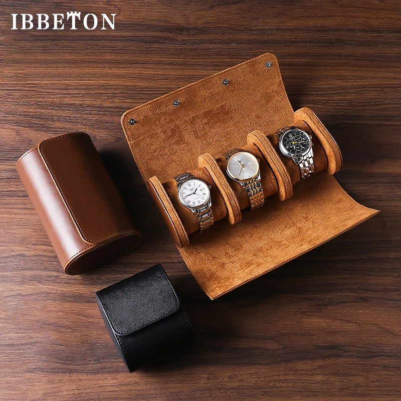 LivinginHiding™ IBBETON 3-Slot Watch Roll Travel Case