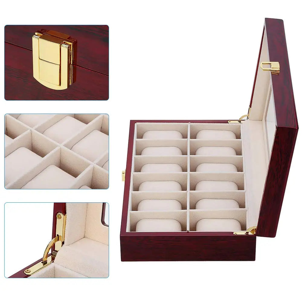 LivinginHiding™ Luxury Wooden Watch Box